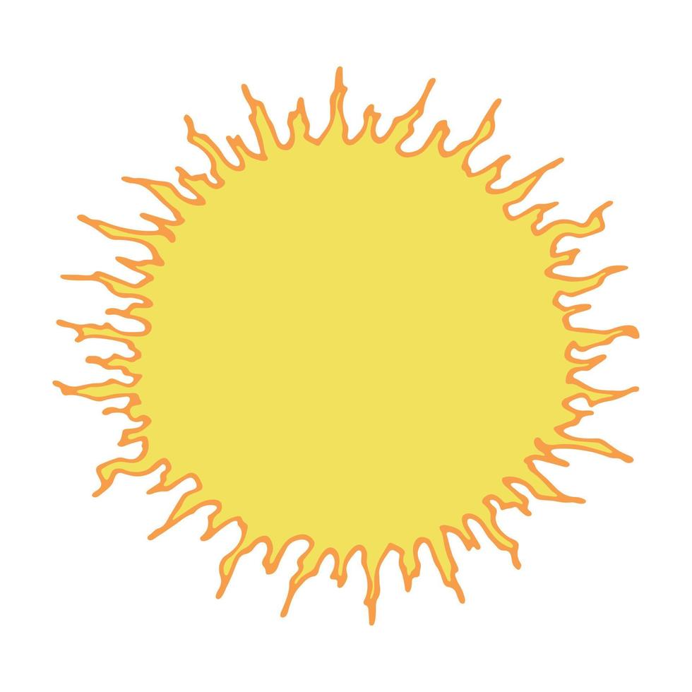 Hand drawn abstract sun symbol. Summer doodle. Single vector element for design