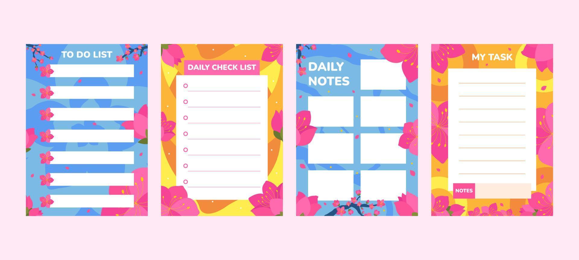 Peach Blossom Themed Journal Template vector
