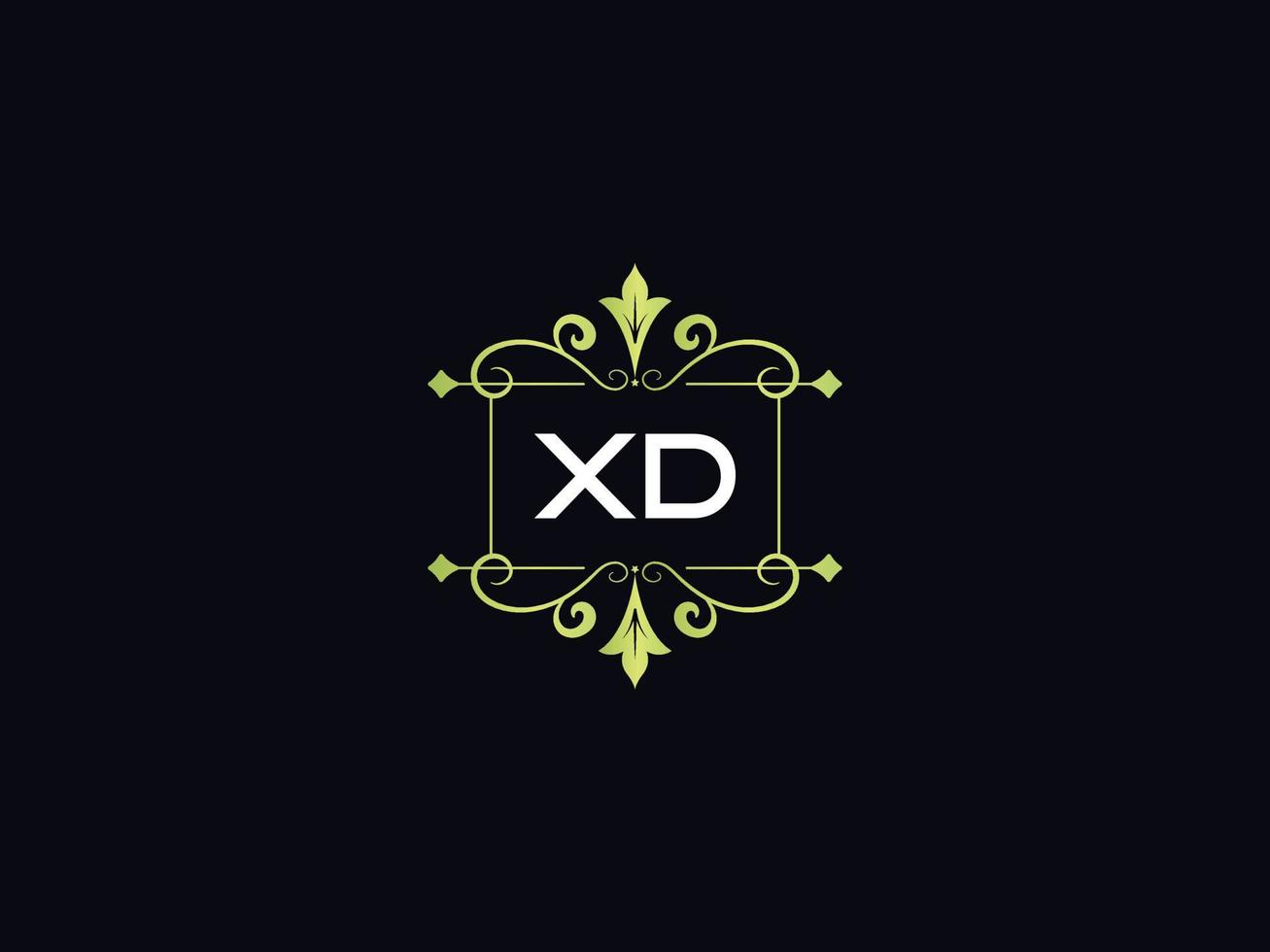 Monogram Luxury Xd Logo, Minimal XD Luxury Logo Design vector