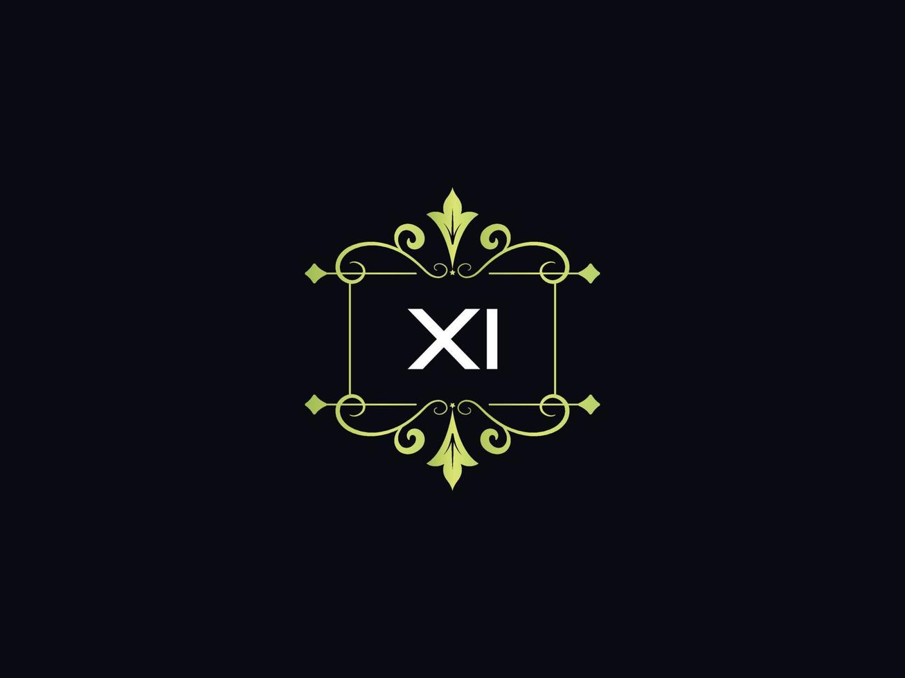 Monogram Luxury Xi Logo, Minimal XI Luxury Logo Design vector