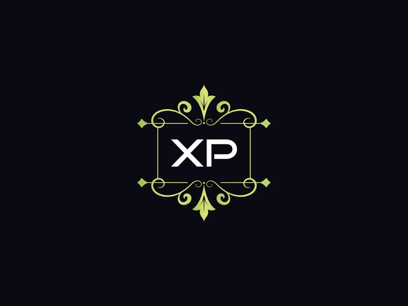 Monogram Luxury XP Logo, Minimal XP Luxury Logo Design vector