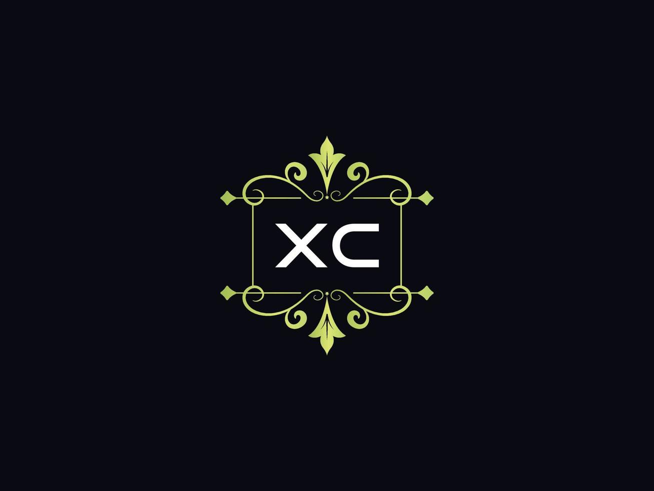 logotipo de monogram luxury xc, diseño de logotipo de lujo minimal xc vector