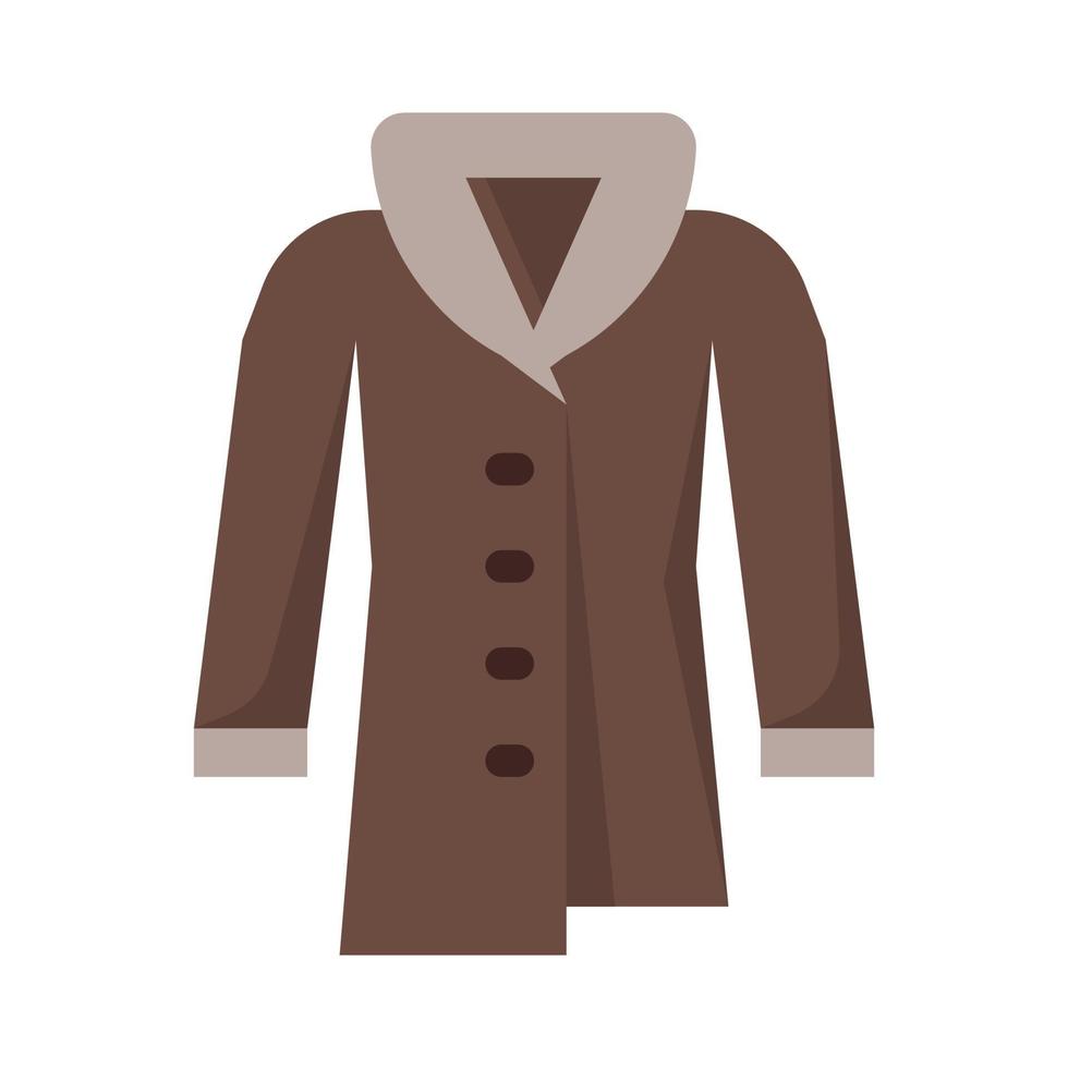 icono de abrigo en vector de estilo plano, icono de chaqueta de abrigo, ropa de invierno, ropa