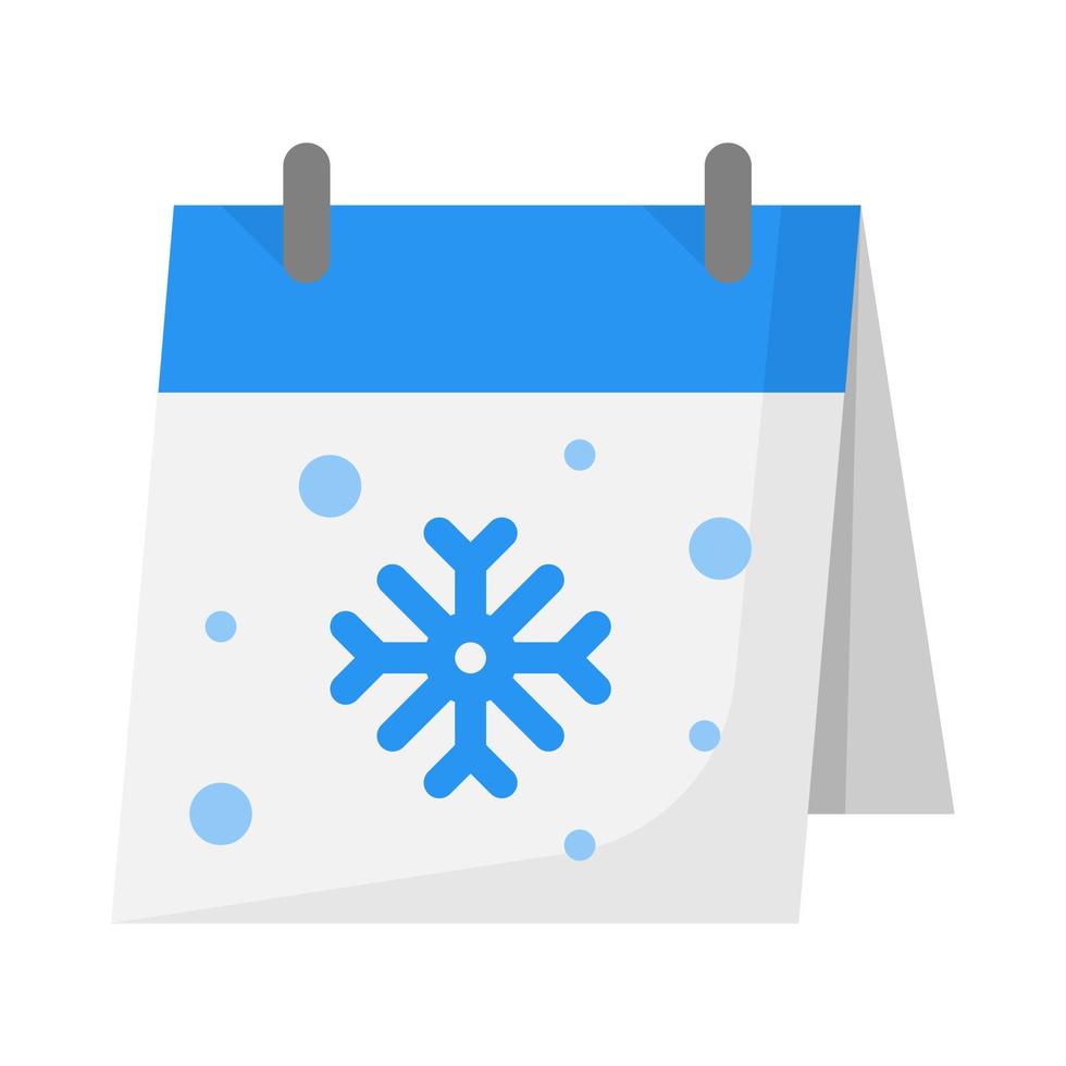 icono de fecha de invierno en vector de estilo plano, icono de calendario, icono de invierno, temporada