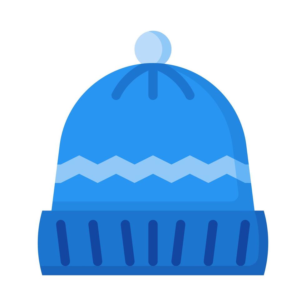 Beanie hat icon in flat style vector, winter clothes icon, winter hat vector