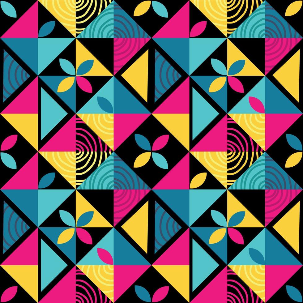 Colorful geometric shapes pattern in modern style.Abstract ...