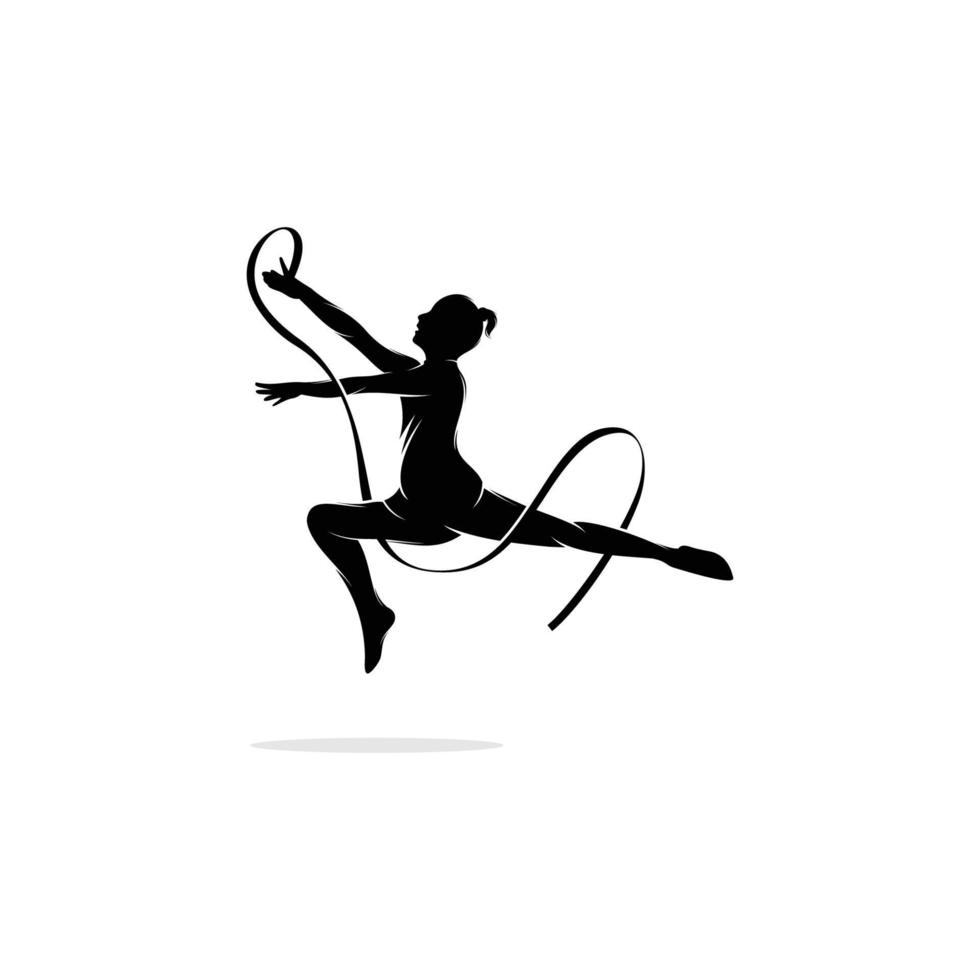 Ballet dancer logo design template vector