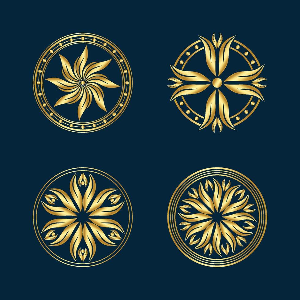 conjunto de logotipos de mandala decorativos vector