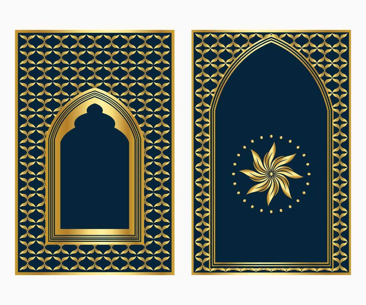 Luxury mandala islamic book cover with gold ornament design vector