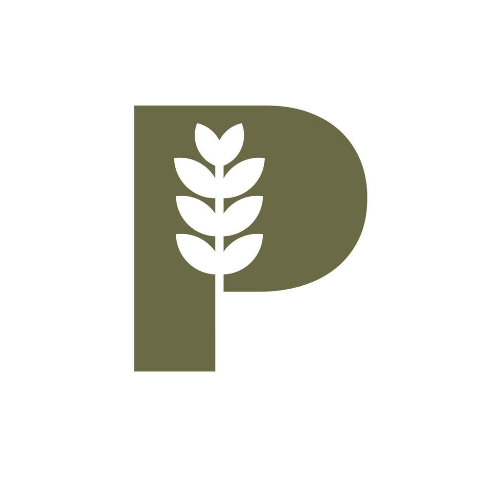 Initial Letter P Brewing Logo With Beer Icon Vector Template