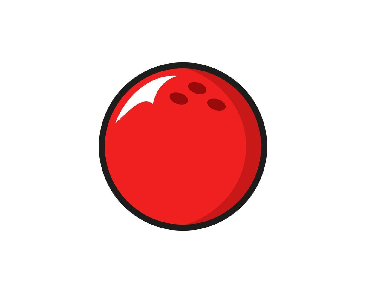 Bowling Logo. Bowling Ball Symbol With Red Color Vector Template