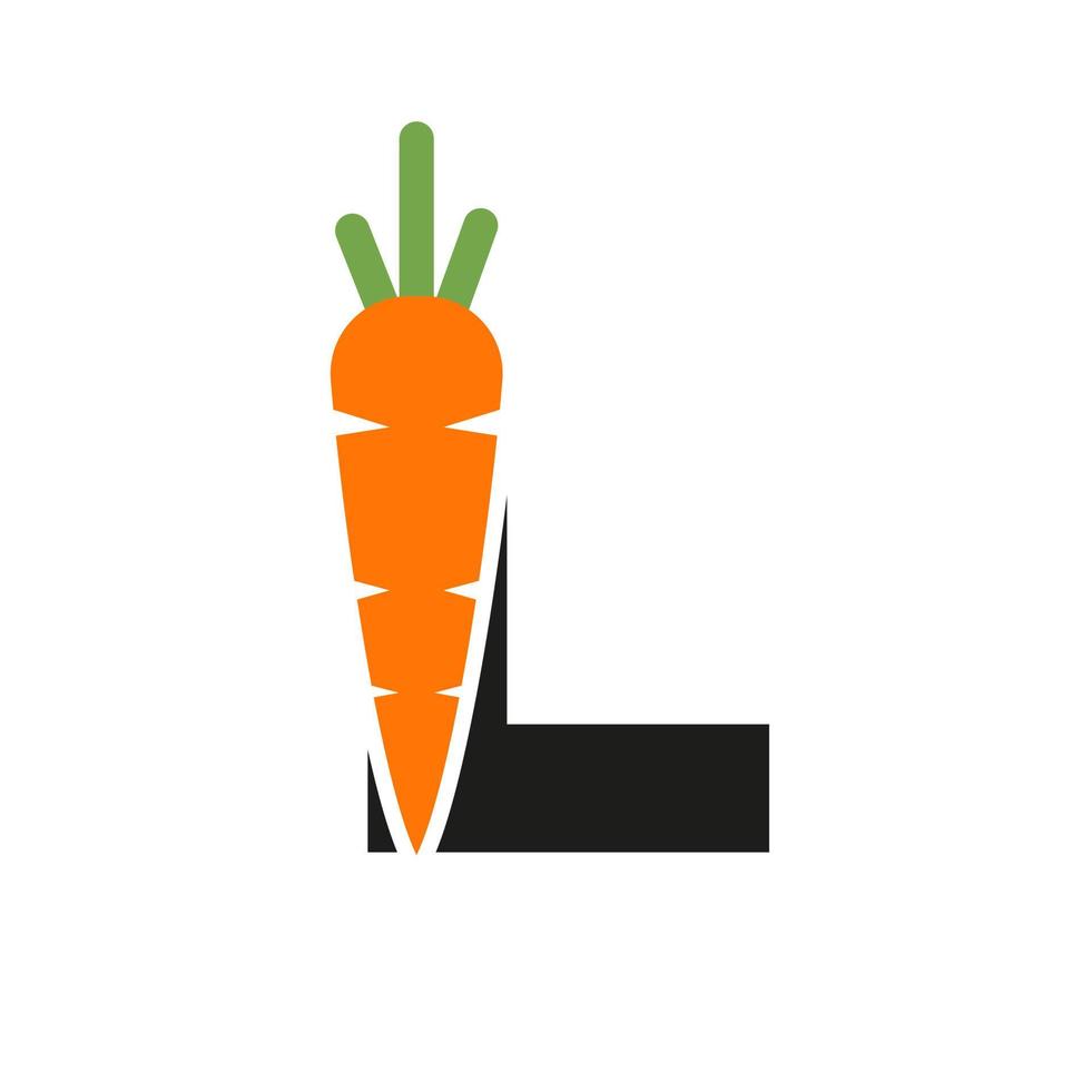 Initial Letter L Carrot Icon Design Vector Template. Carrot Logo Based Alphabet