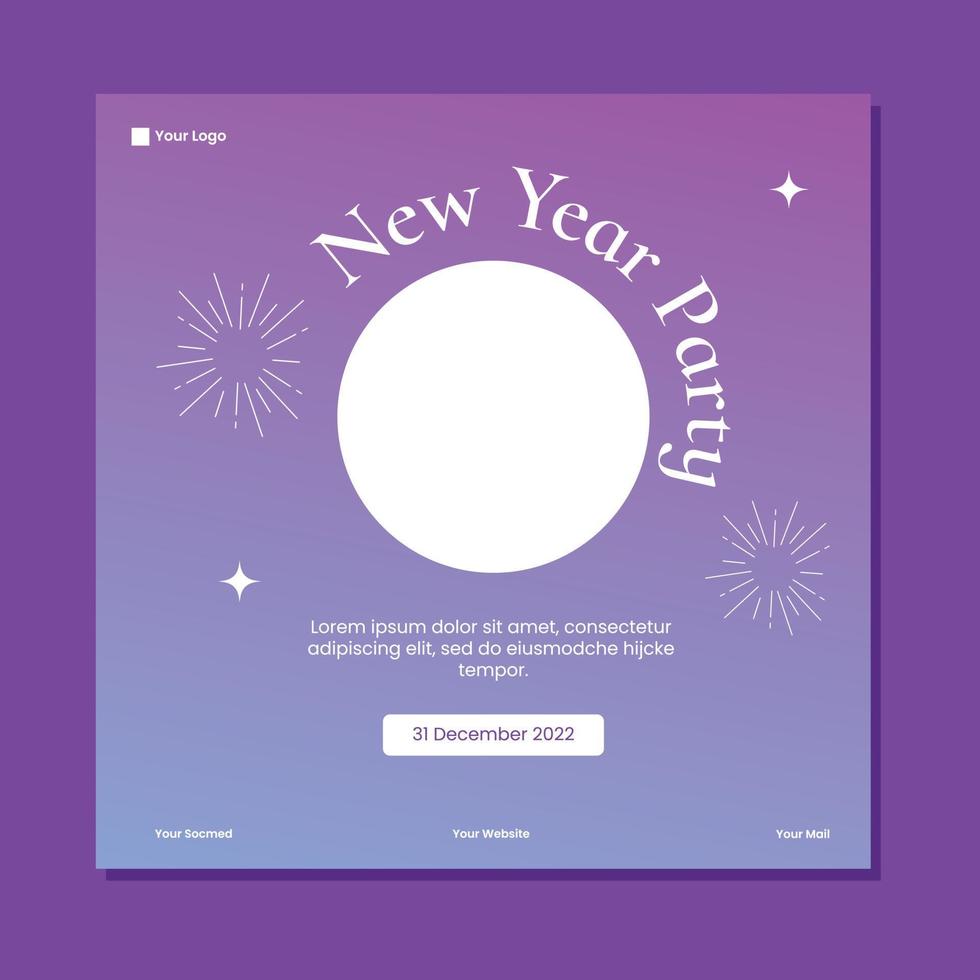 Happy New Year poster. unique and colorful template free download. vector