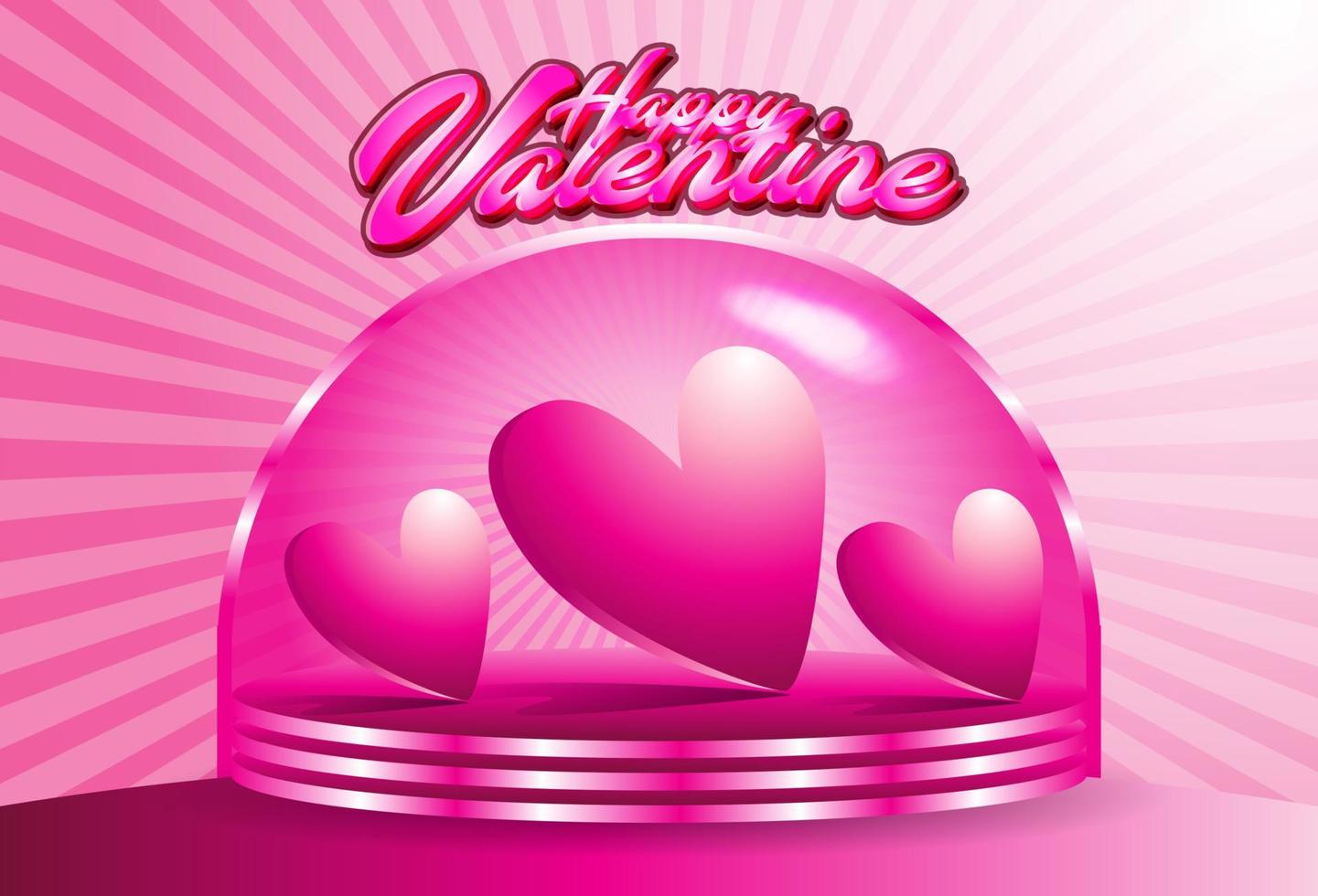 Valentines day background with product display and Heart Shaped vector