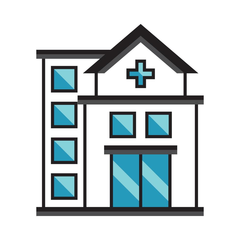 Hospital building vector illustration in flat style.