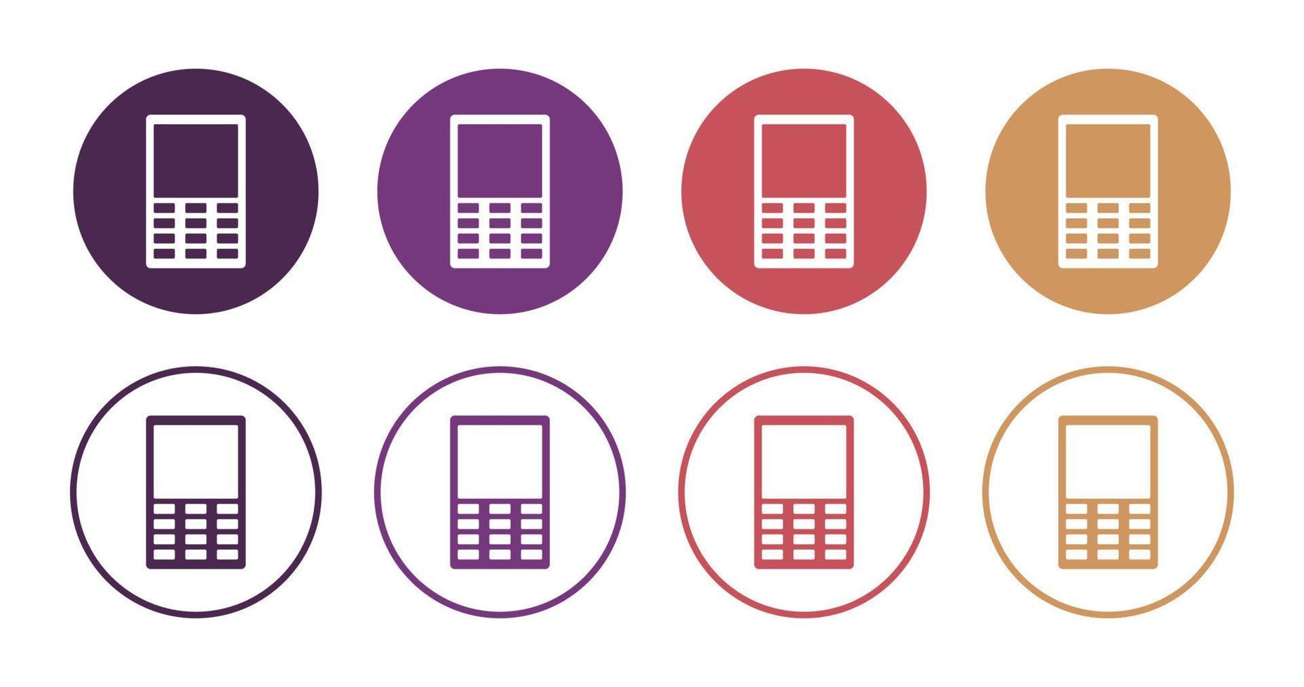 Phone icon set on white background flat design, cellphone illustration vector