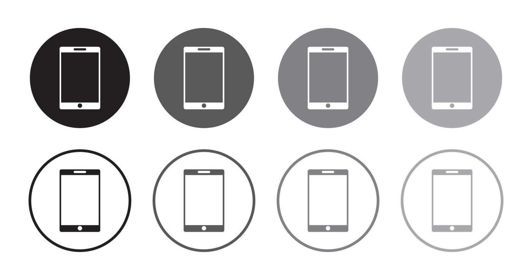 conjunto de iconos de teléfono diseño plano fondo blanco, ilustración de teléfono móvil, teléfono inteligente. vector