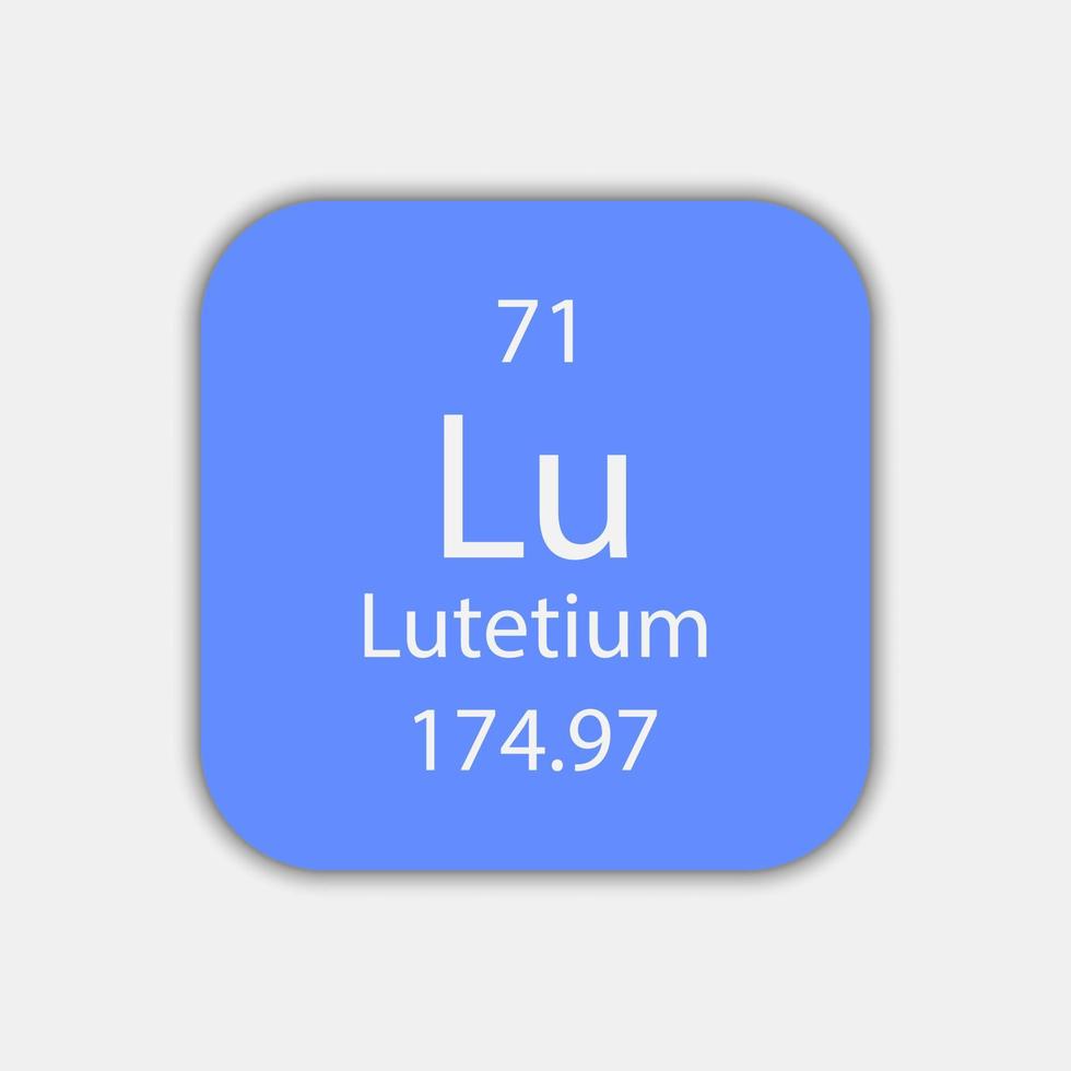 Lutetium symbol. Chemical element of the periodic table. Vector illustration.