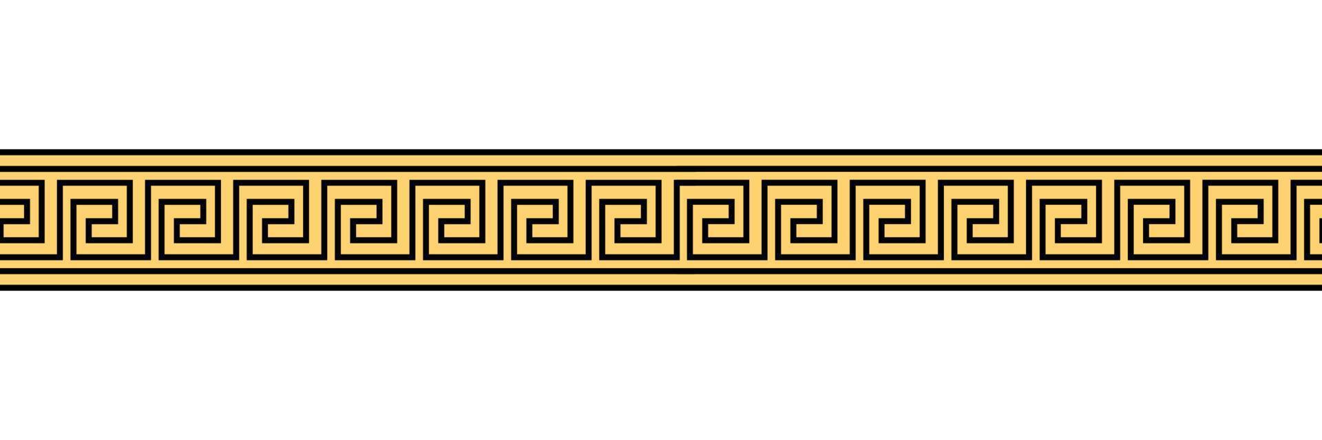 Seamless meander patterns. Greek meandros, fret or key. Ornament for Acient Greece style borders. Vector illustration