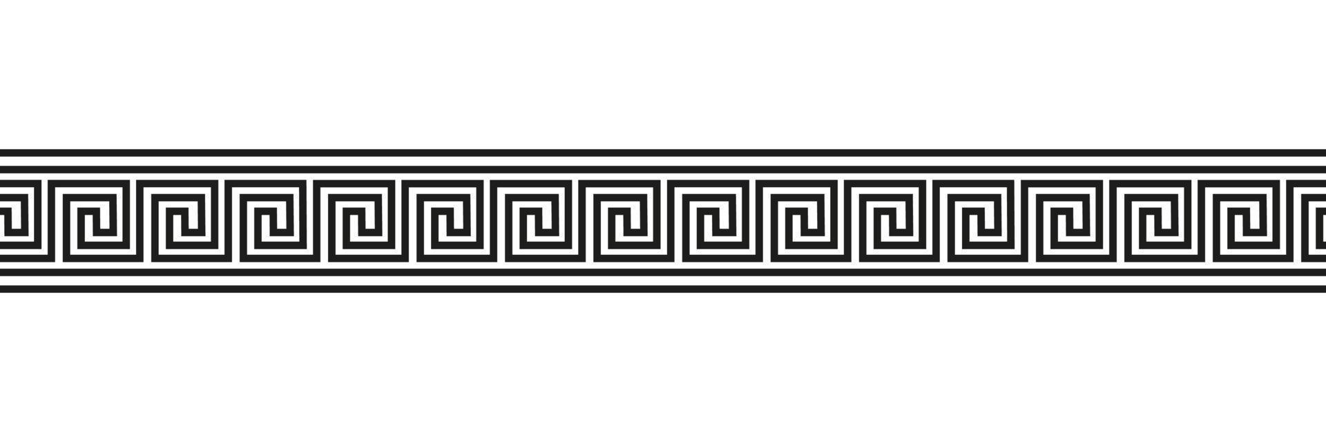 Seamless meander motif. Greek meandros, fret or key. Ornament for Acient Greece style borders. Vector illustration