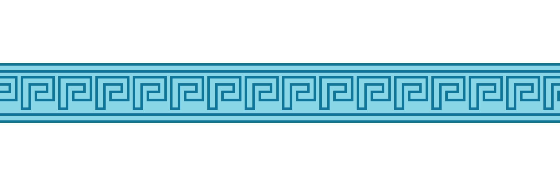 Seamless meander patterns. Greek meandros, fret or key. Ornament for Acient Greece style borders. Vector illustration