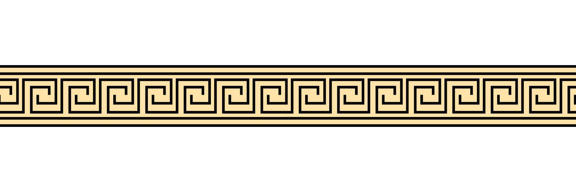 Seamless meander patterns. Greek meandros, fret or key. Ornament for Acient Greece style borders. Vector illustration