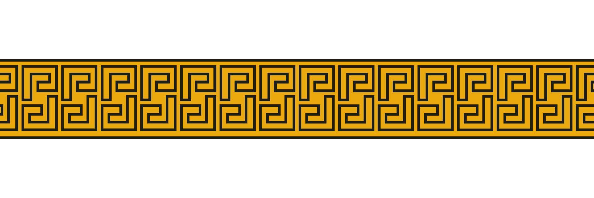 Seamless meander patterns. Greek meandros, fret or key. Ornament for Acient Greece style borders. Vector illustration