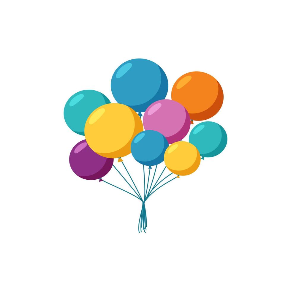 globos voladores para una celebración navideña. manojo de globos de helio. ilustración vectorial vector