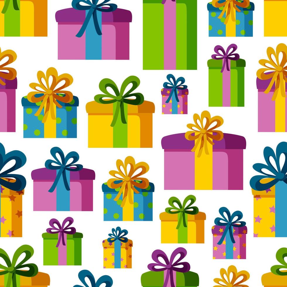 Seamless pattern with present boxes. Pattern for holyday designs. Vector illustration