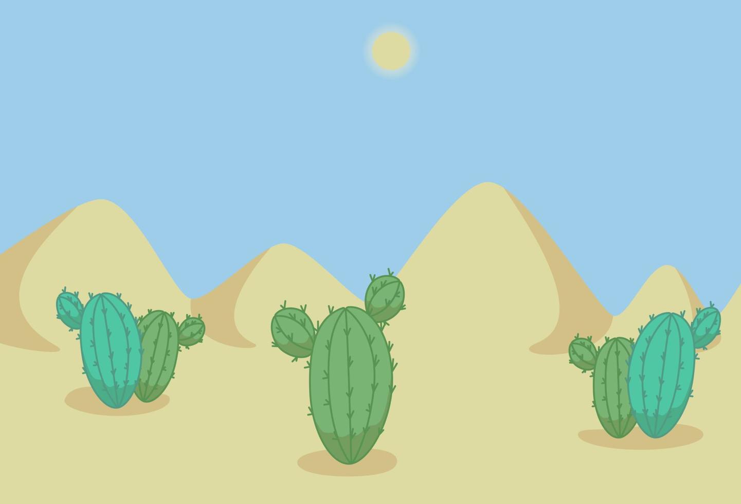 tarde en un desierto. ilustración vectorial vector