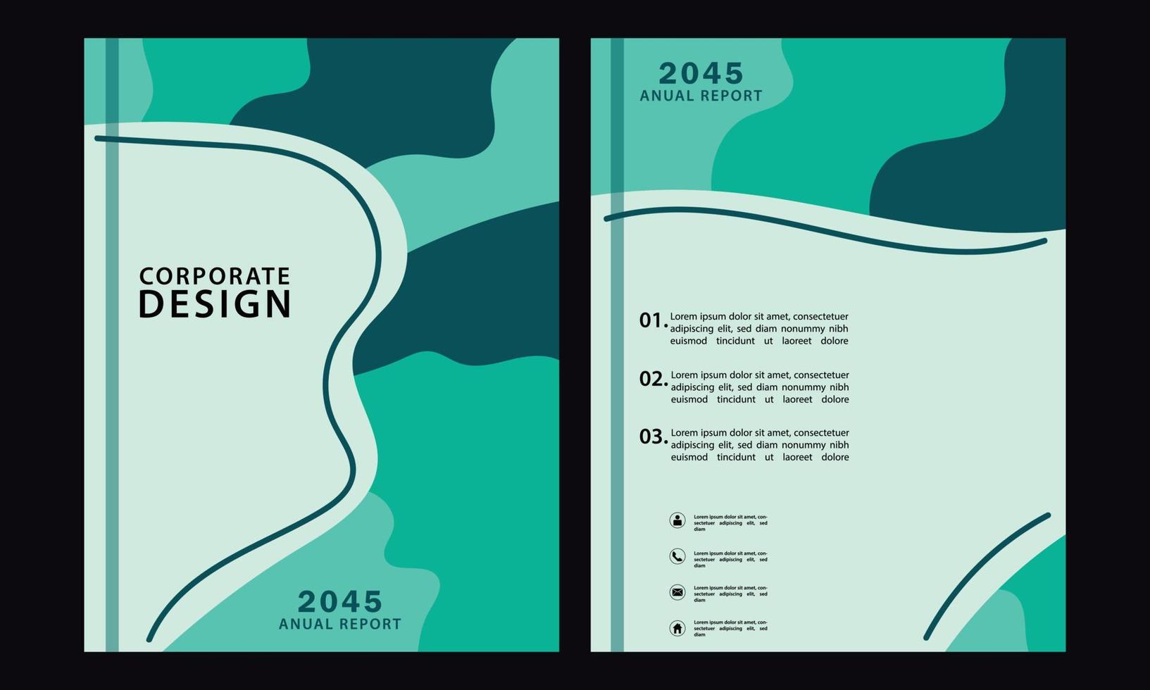 Flyer background blue wave illustration vector design.
