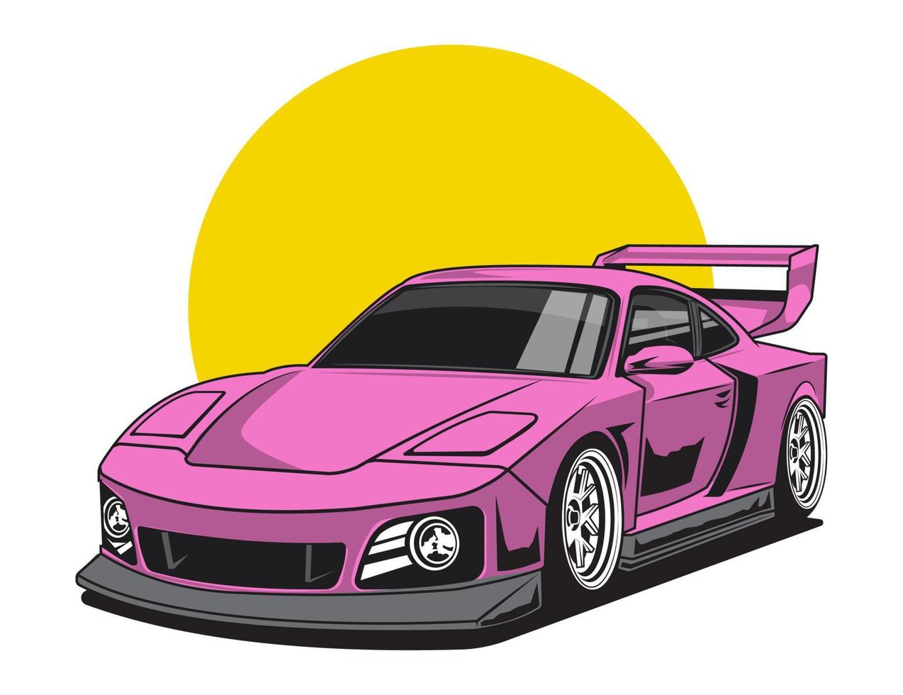 Diseño de ilustración de vector de modificación de coche aislado