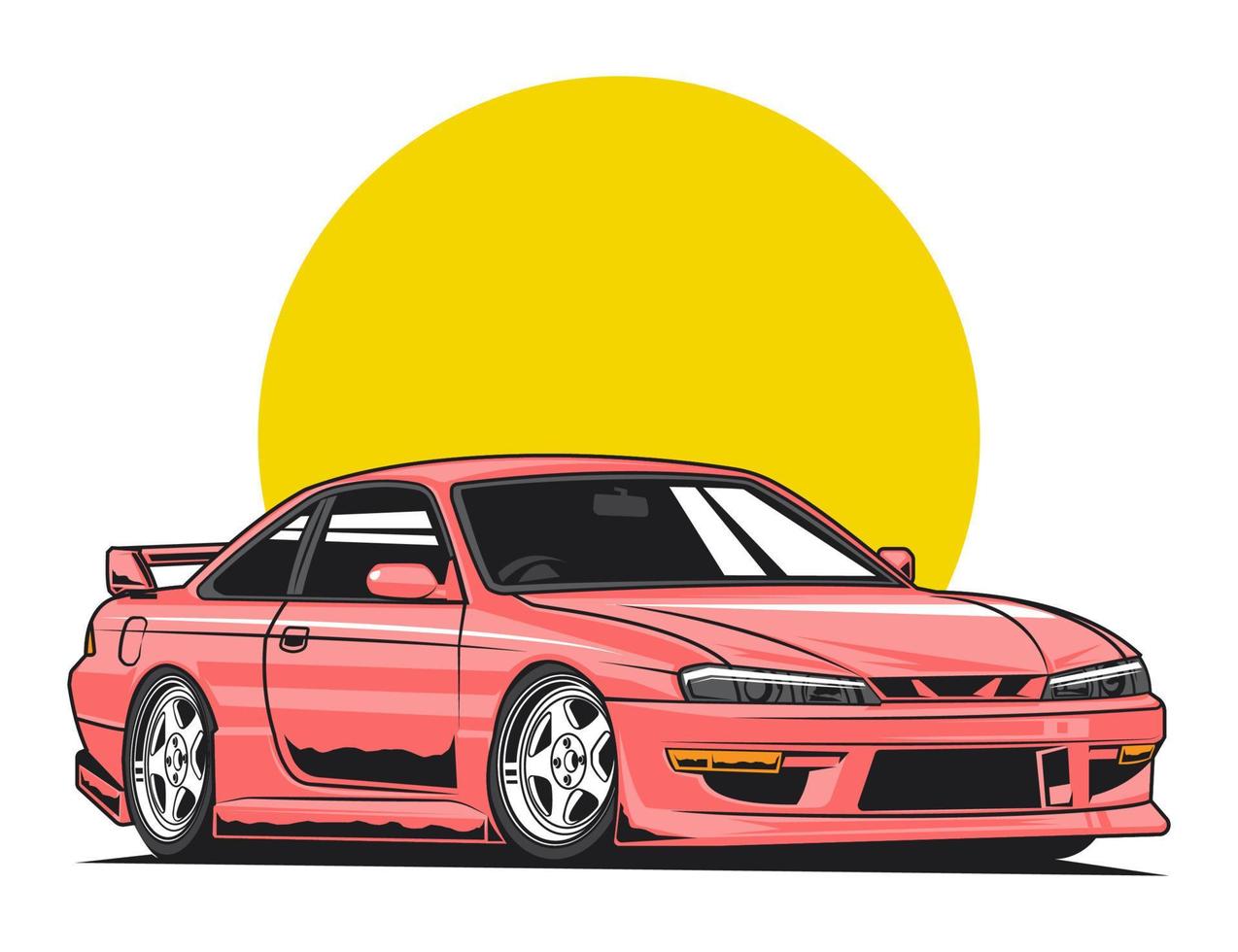 Japón ciudad coche modificación vector ilustración diseño gráfico