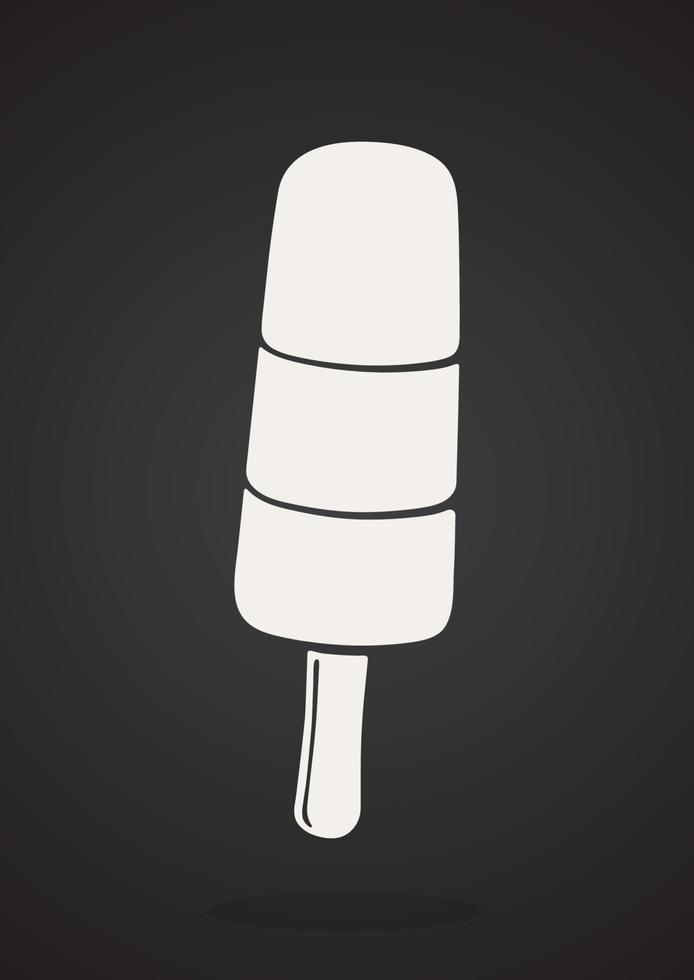 Silhouette icon of ice cream tri-color fruit ice lolly vector