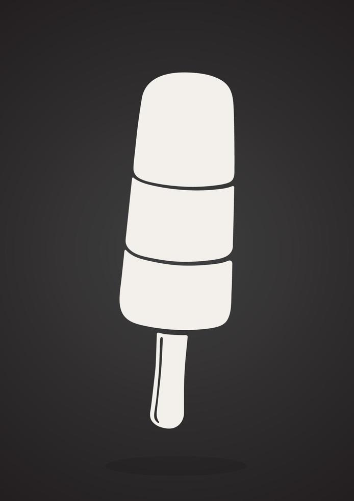 icono de silueta de paleta de hielo de fruta tricolor de helado vector