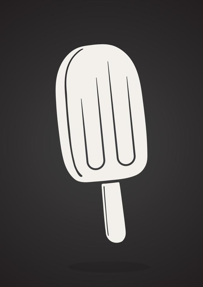 icono de silueta de helado de paleta de fruta vector