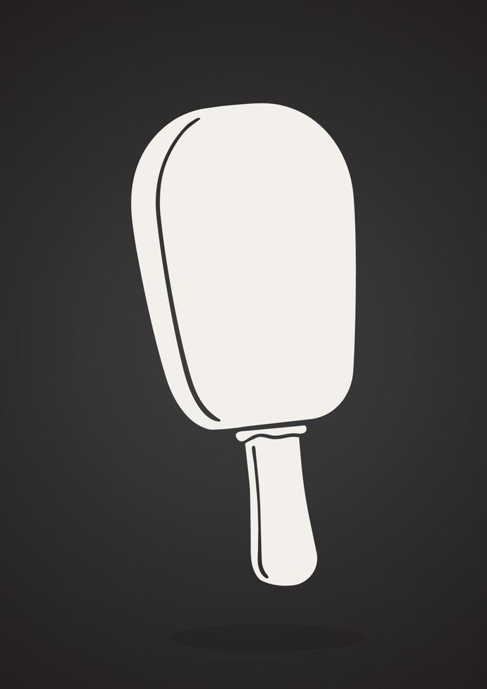 Silhouette icon of ice cream choc-ice with glaze vector