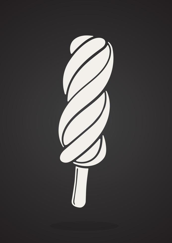 Silhouette icon of spiral Popsicle ice lolly vector