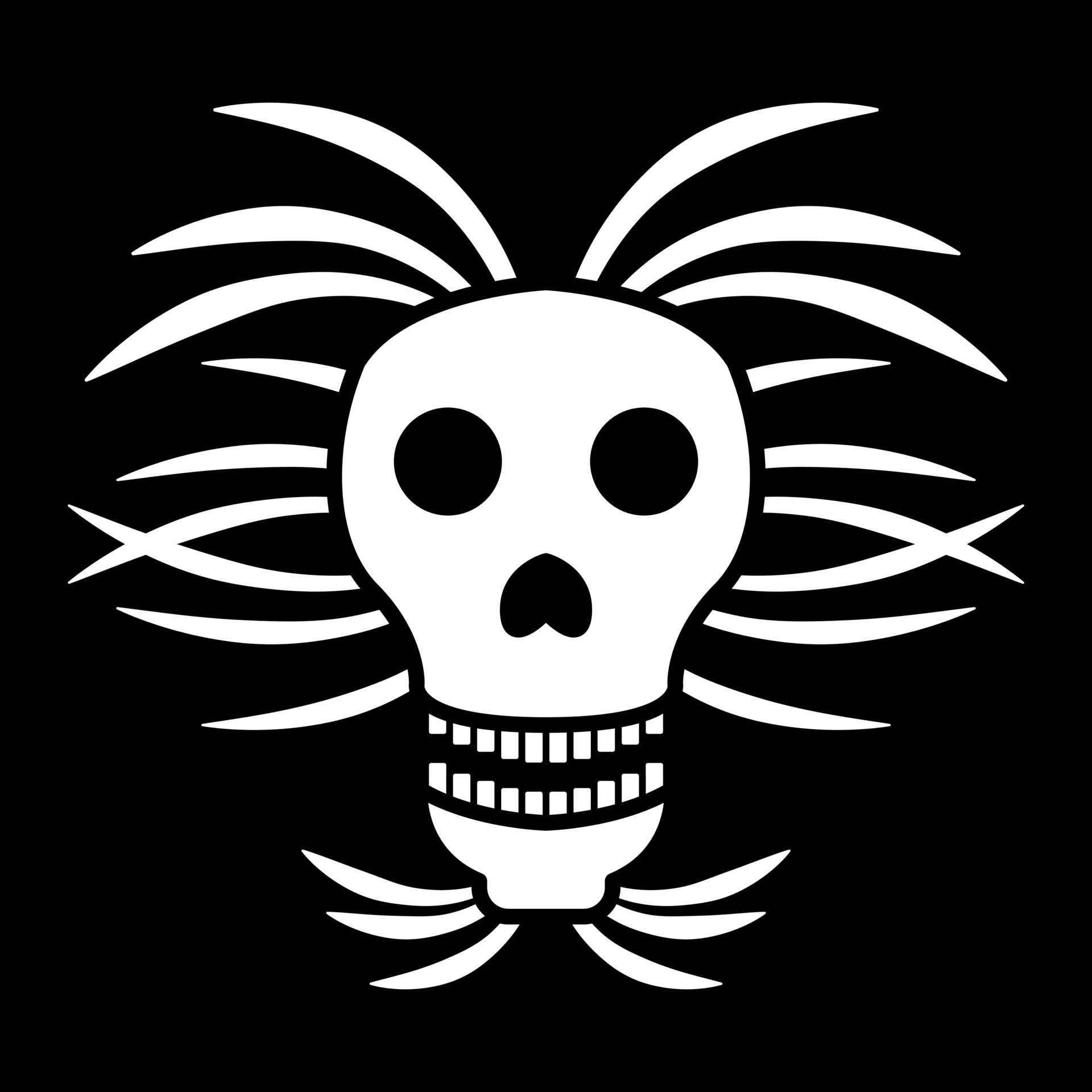 Skull face logo illustration on black background 19488697 Vector Art at