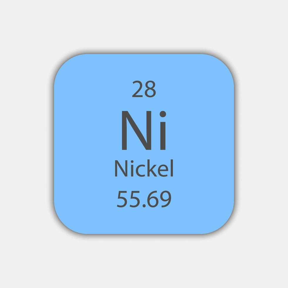 Nickel symbol. Chemical element of the periodic table. Vector illustration.