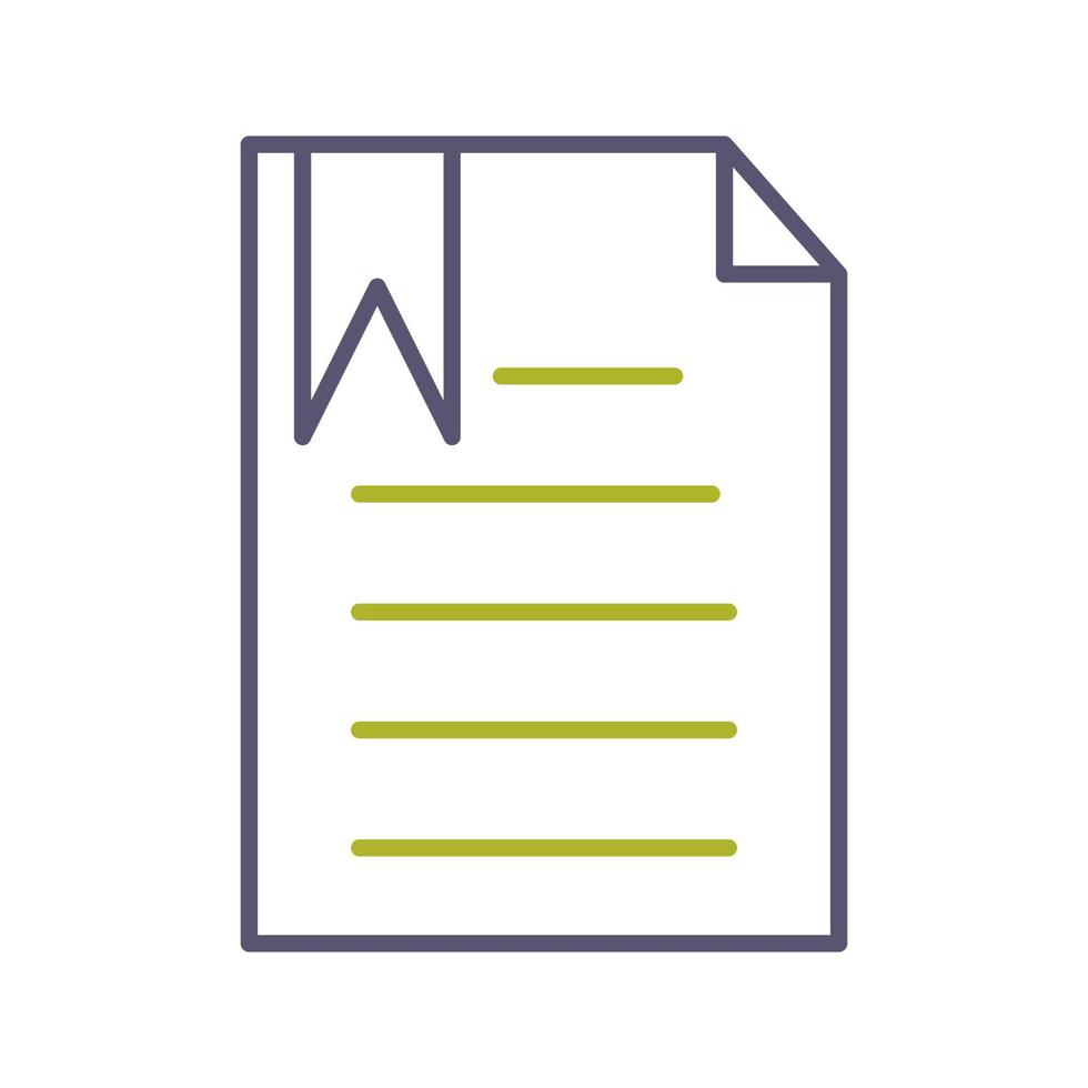 Unique Bookmarked Document Vector Icon