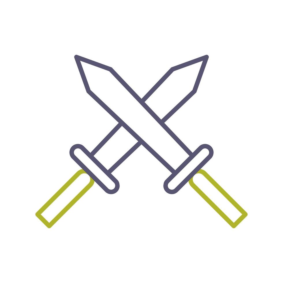 Unique Two Swords Vector Icon