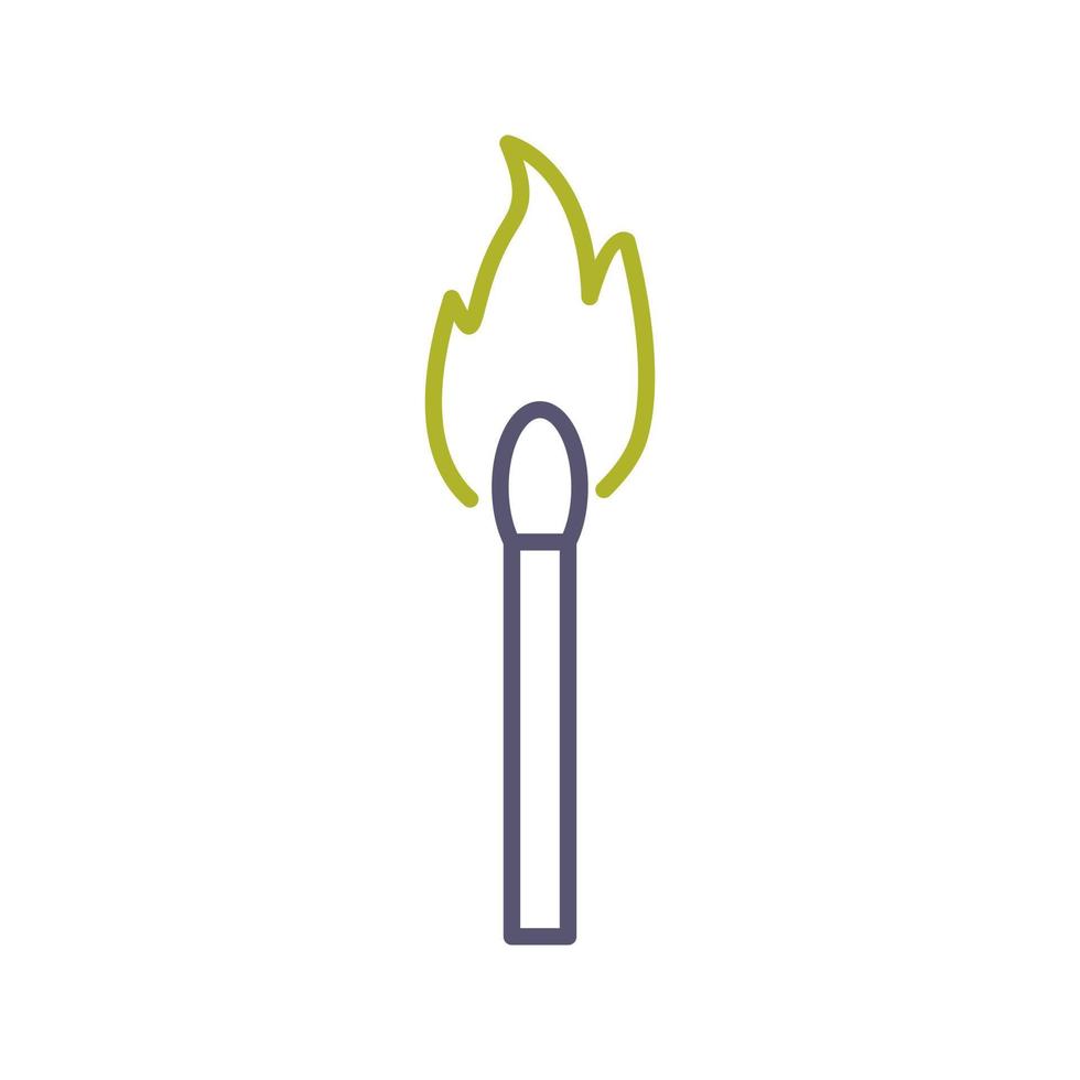 Unique Lit Matchstick Vector Icon