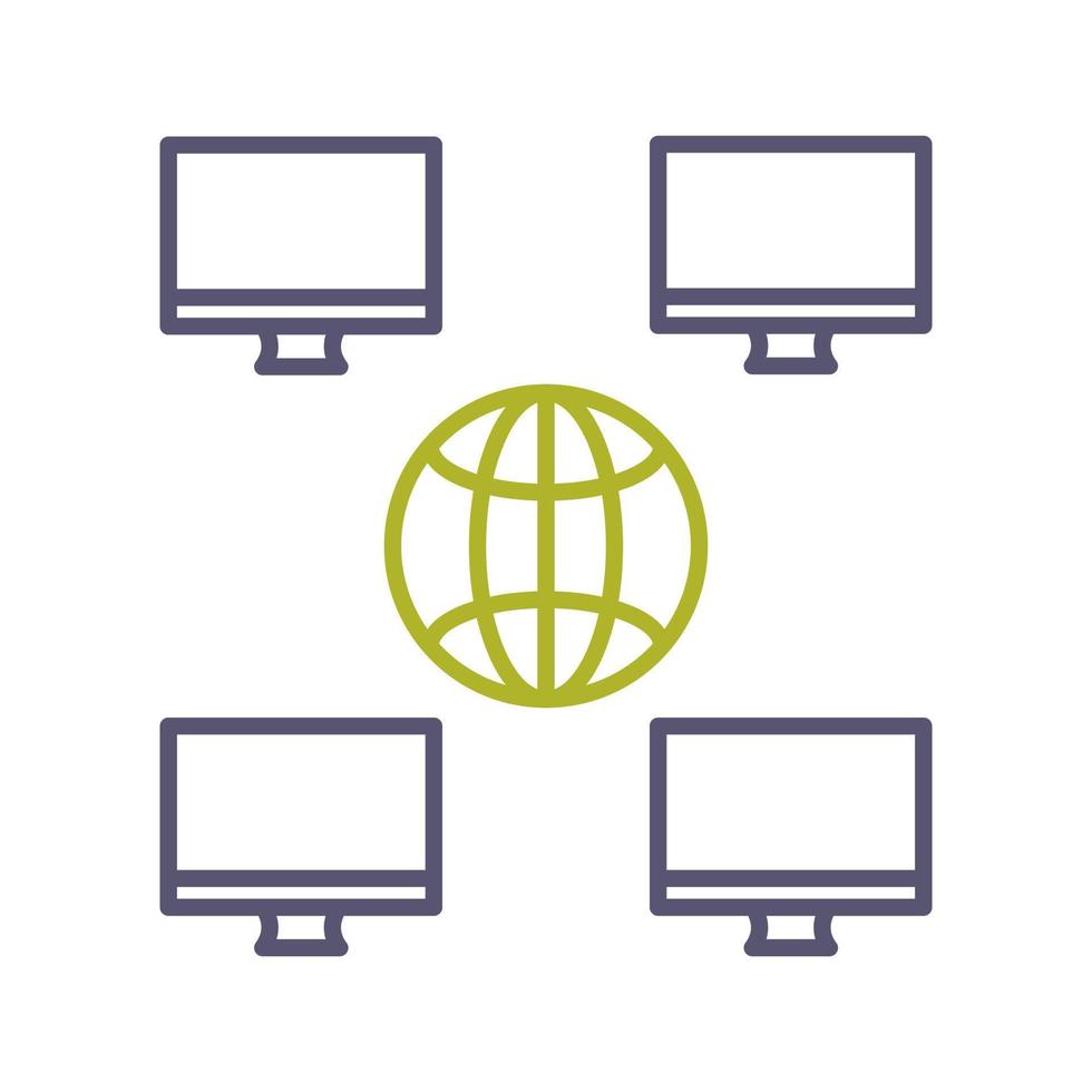Unique Company Network Vector Icon