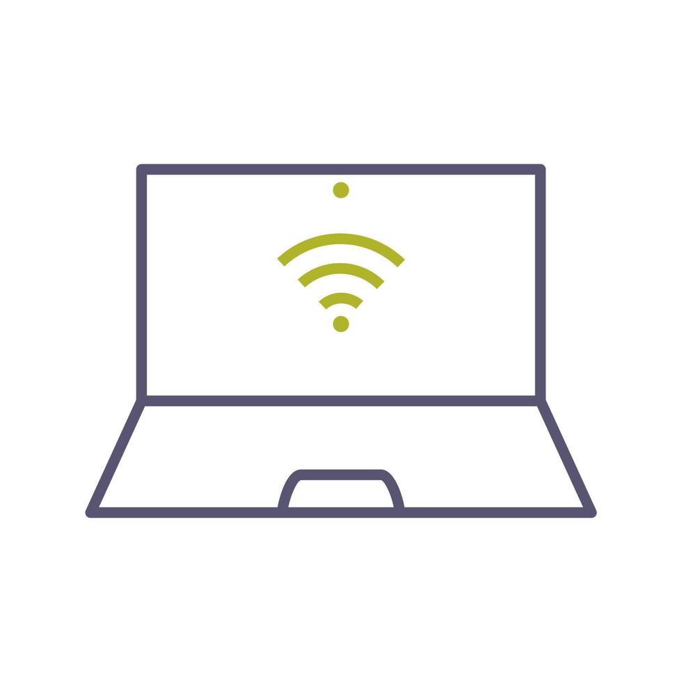 Unique Connected Laptop Vector Icon