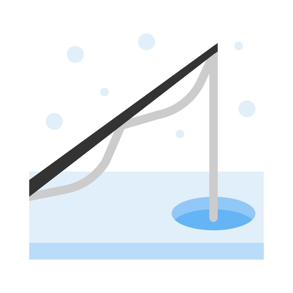 Ice fishing icon in flat style vector, fishing icon, winter icon vector