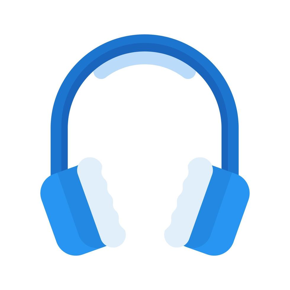 Earmuff icon in flat style vector, winter headphone, earphone icon, device icon vector