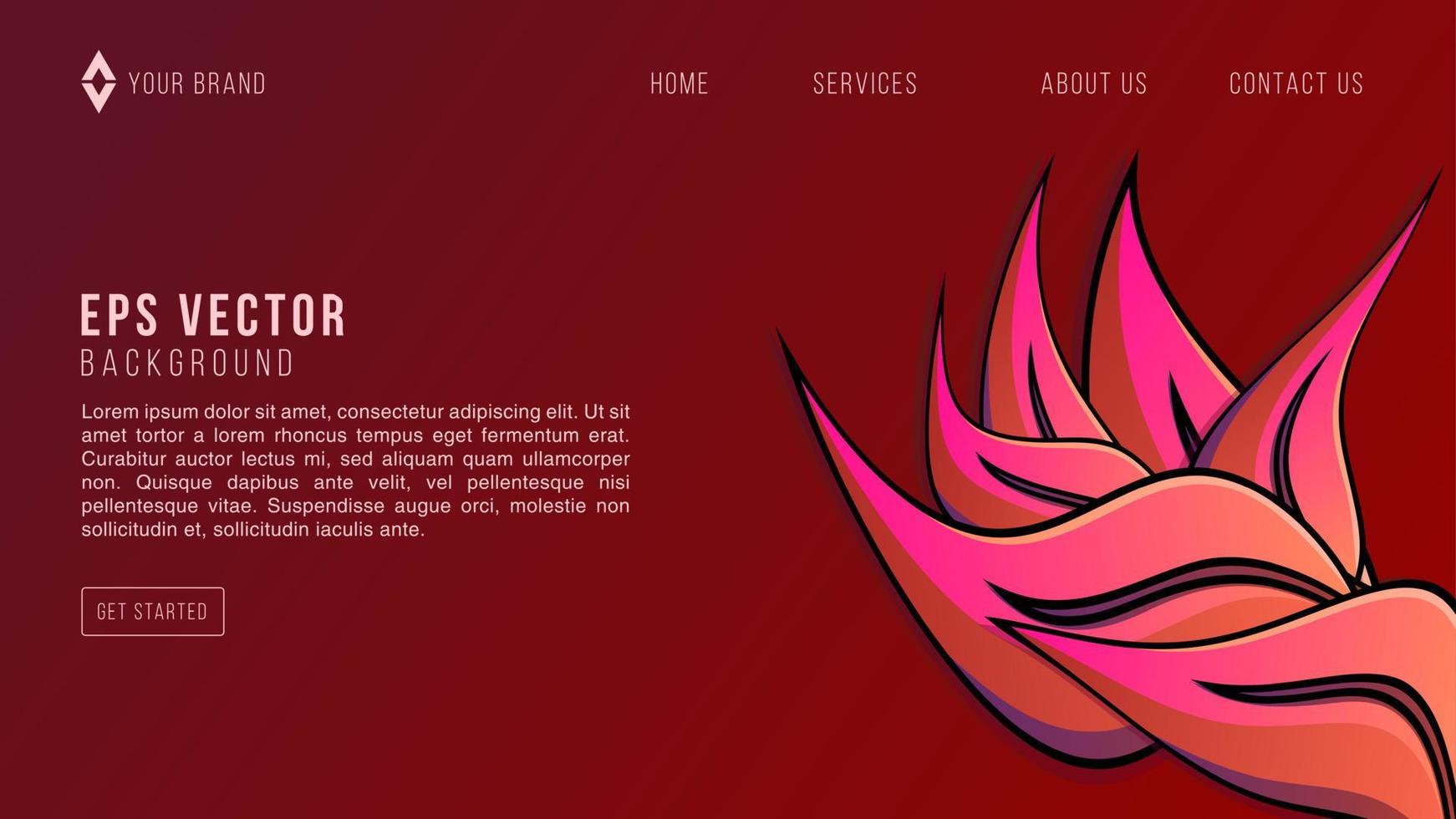 fondo rojo del sitio web de otoño con hojas. ilustración vectorial vector