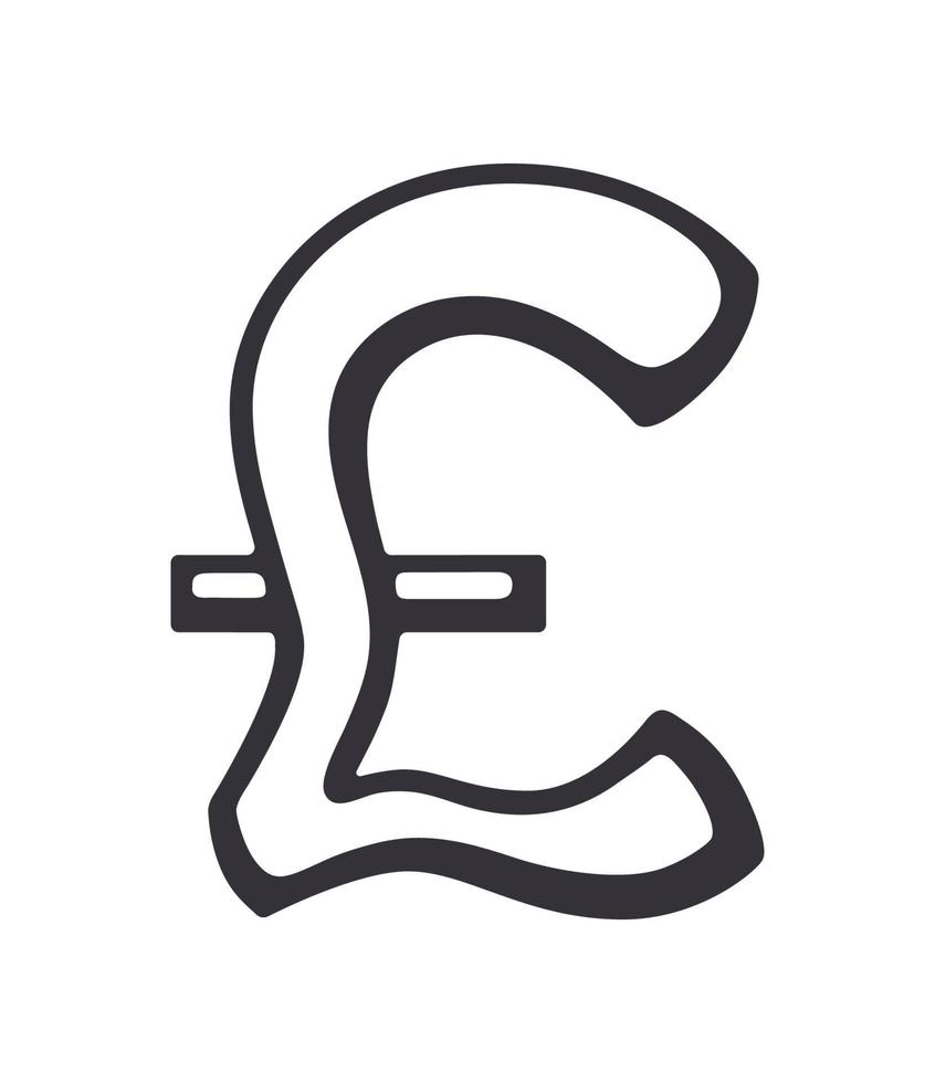 Silhouette of British pound sign vector