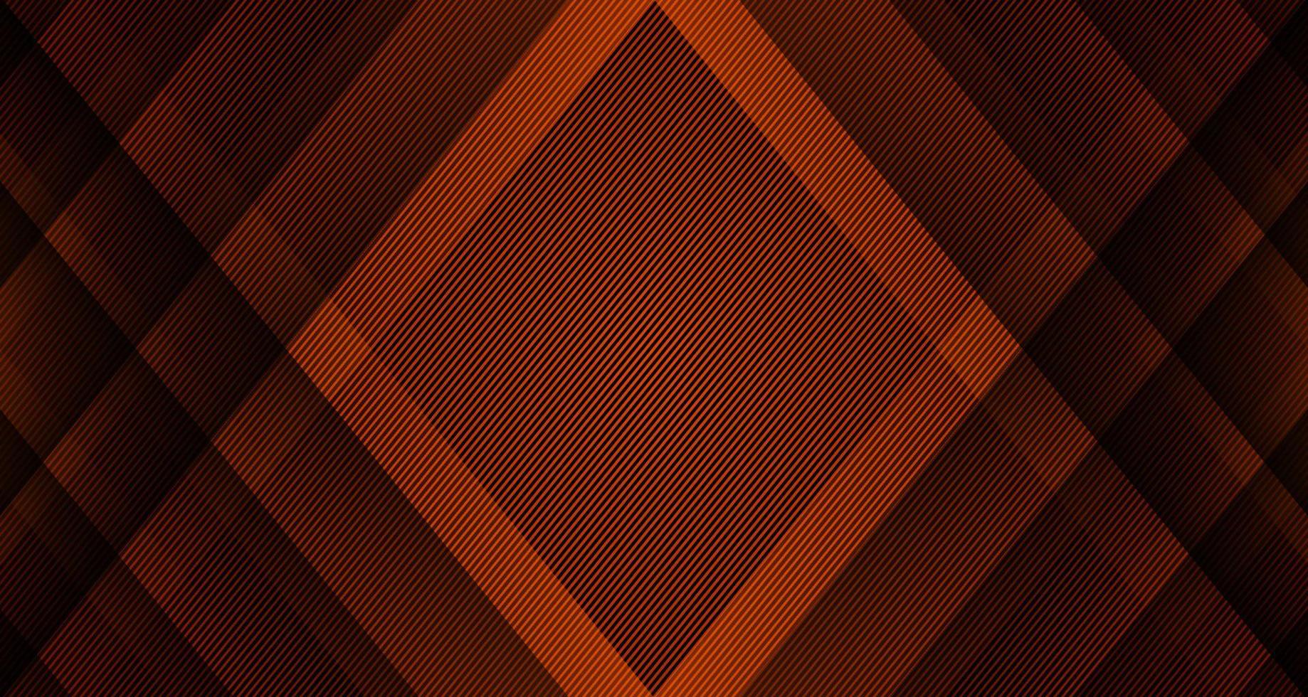 Capa de superposición de fondo abstracto geométrico marrón 3d en espacio oscuro con decoración de líneas diagonales. elemento de diseño gráfico moderno estilo rombo para pancarta, volante, tarjeta, portada de folleto o página de inicio vector